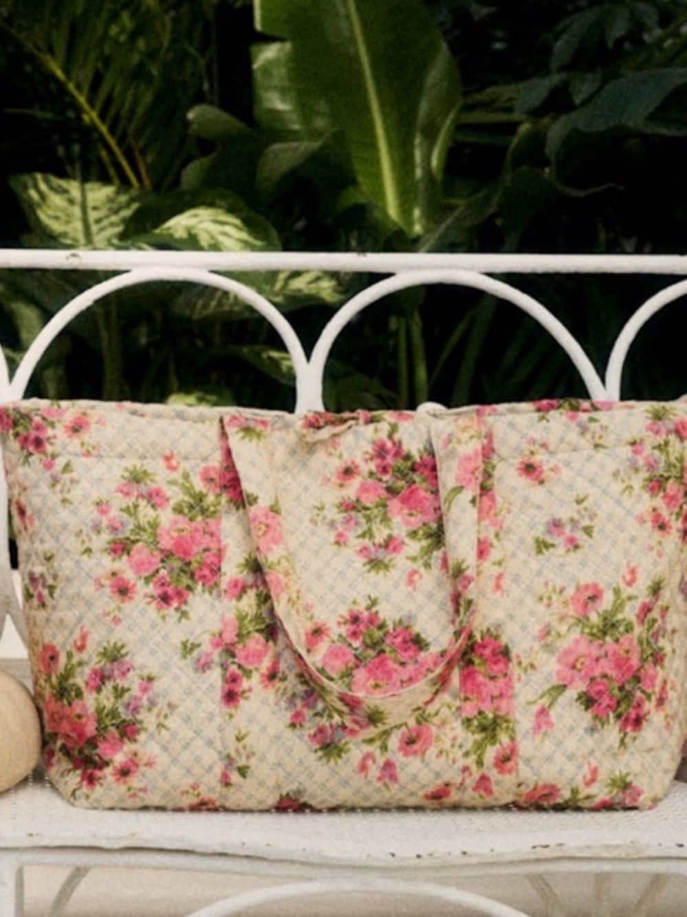 NWT Maxi Sezane Quilted Floral Bag